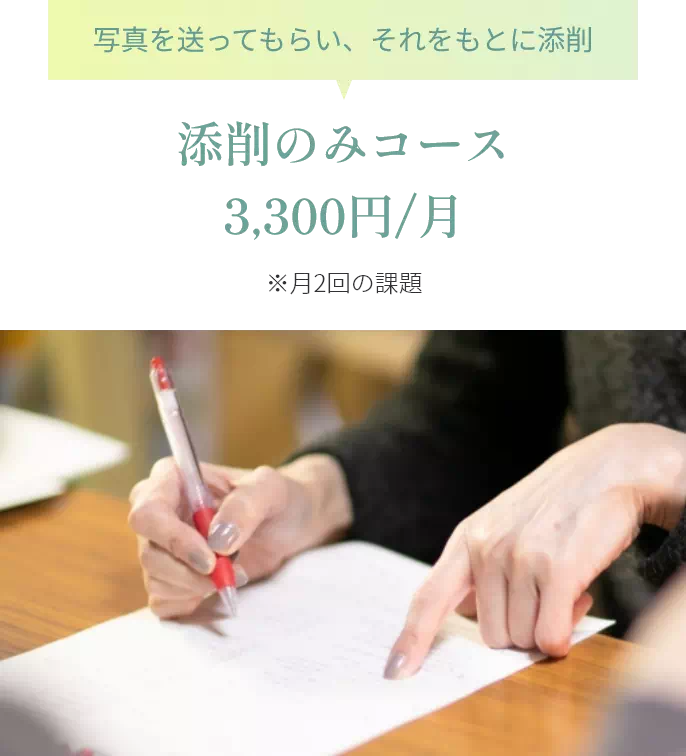 添削のみコース3,300円/月